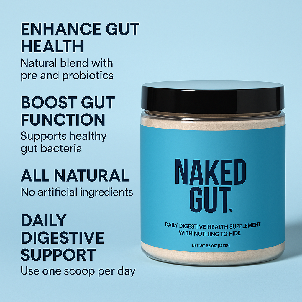 Naked Gut Daily Digestive Support Powder – Pre & Probiotic Cleanse for IBS, Bloating & Leaky Gut | 40 Servings, Vegan, Hypoallergenic