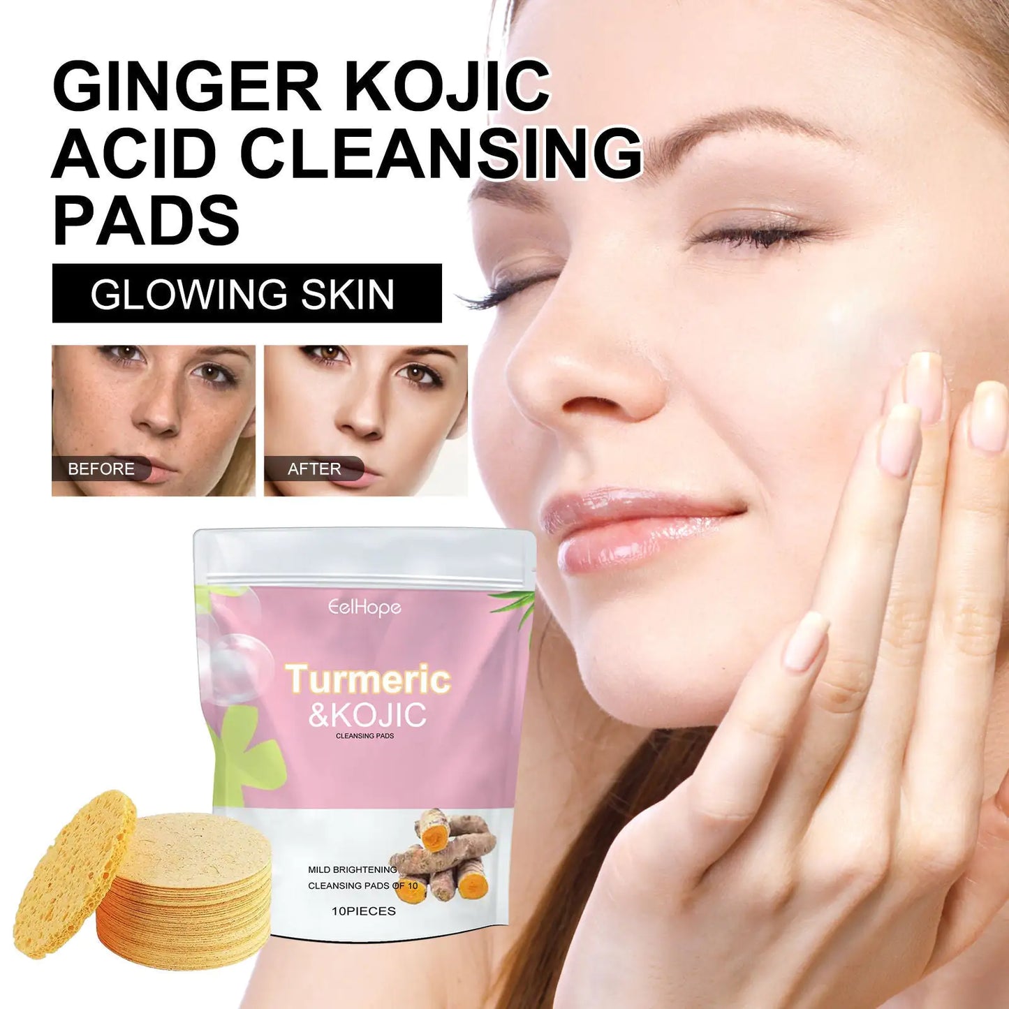 EelHope Deep Clean Turmeric Kojic Cleansing Pads
