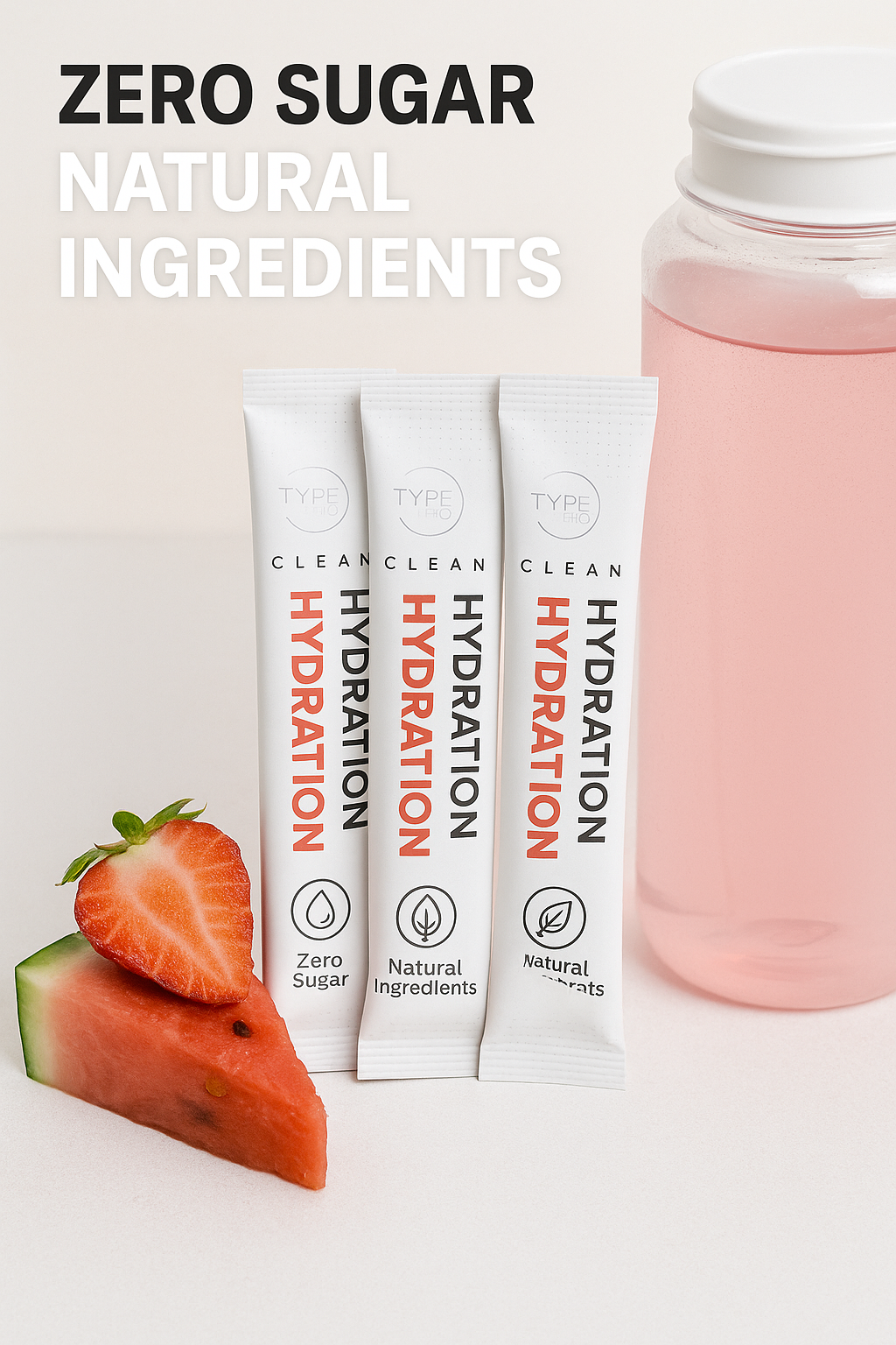 Clean Hydration Electrolyte Mix – Strawberry Watermelon | Zero Sugar, All Natural