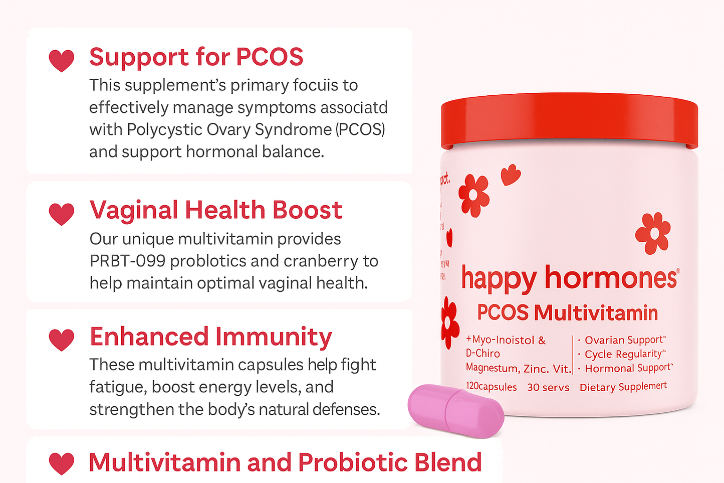 PCOS Vitamins for Women – Cycle Support, Hormonal Balance & Energy