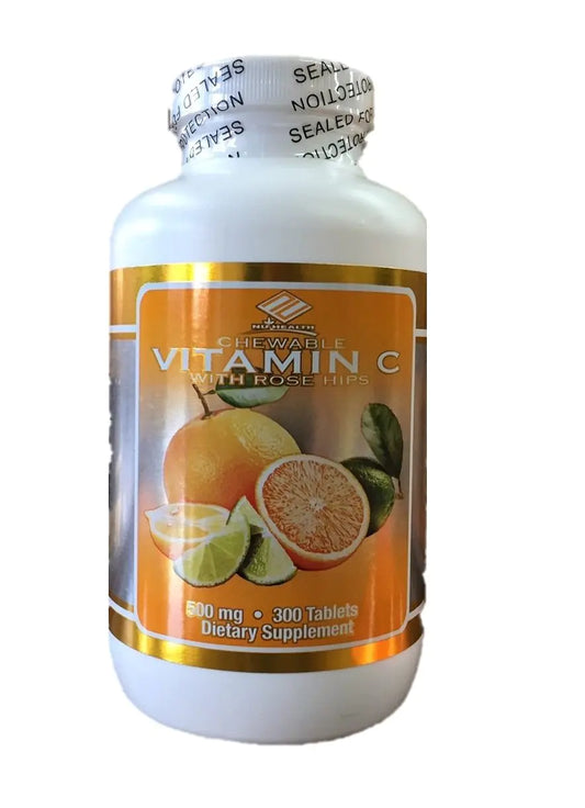 Nu Health Vitamin C Chewable 500mg 300 Tablets