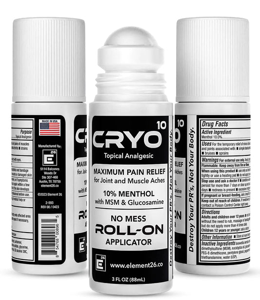 Cryo10 Roll On Pain Relief - Topical Analgesic 3 pk