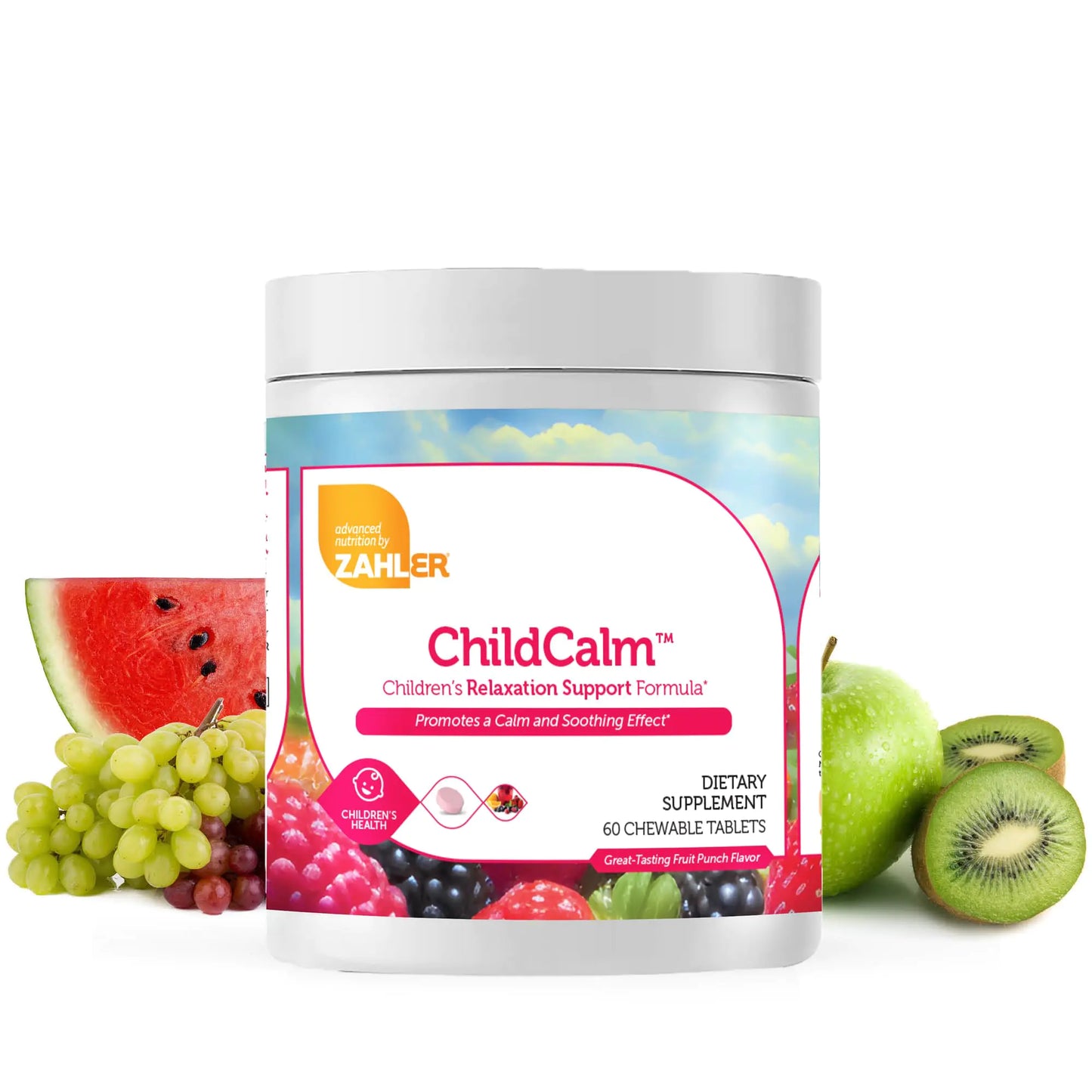 ChildCalm Kosher Fruit Punch Chewable Magnesium for Kids