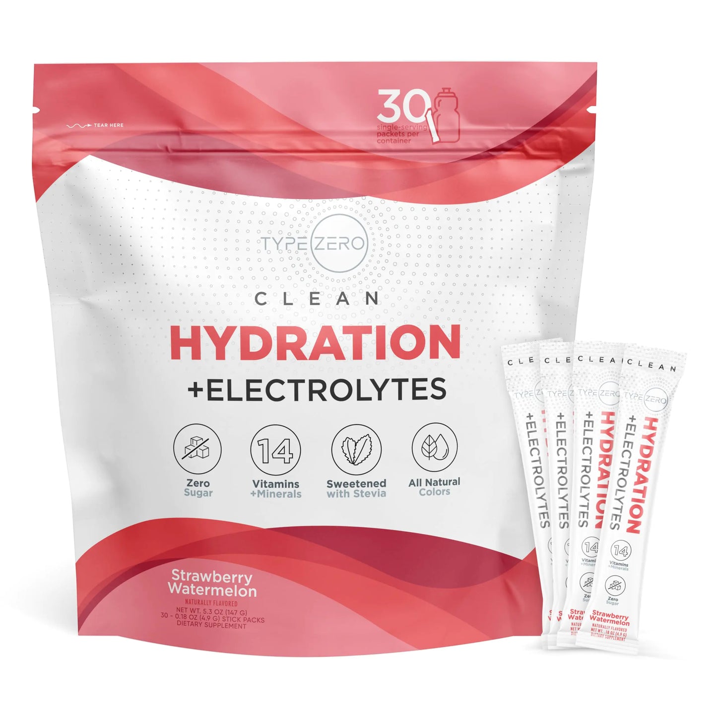 Clean Hydration Electrolyte Mix – Strawberry Watermelon | Zero Sugar, All Natural