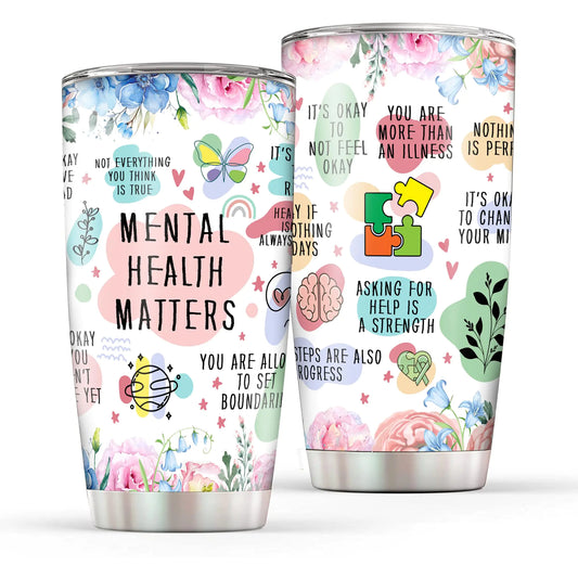 Mental Health Gift for Women Positive Daily Affirmation Tumbler 20 Oz