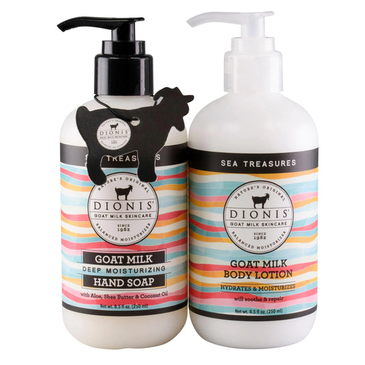 Goat Milk Skincare Sea Treasures Body Lotion & Hand Soap Gift Bundle