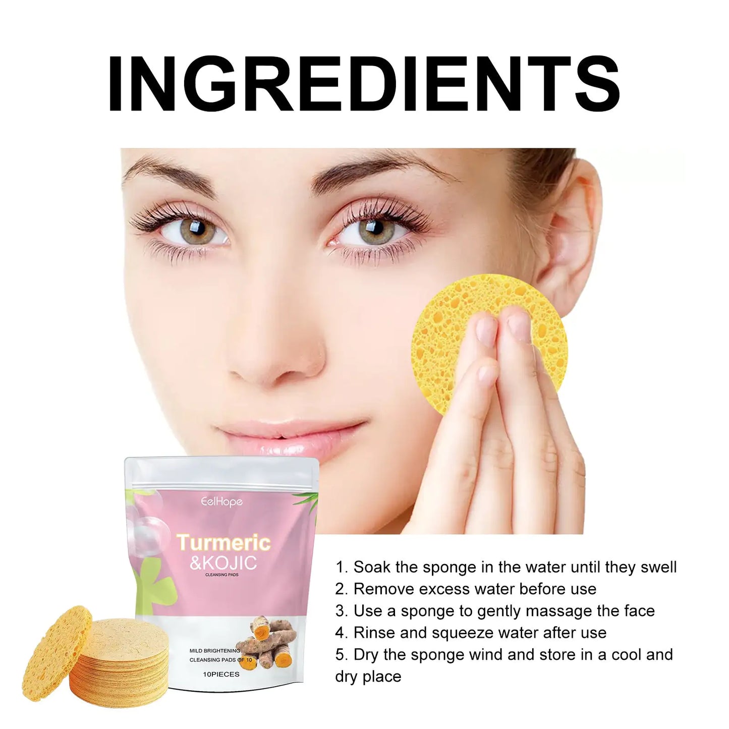 EelHope Deep Clean Turmeric Kojic Cleansing Pads