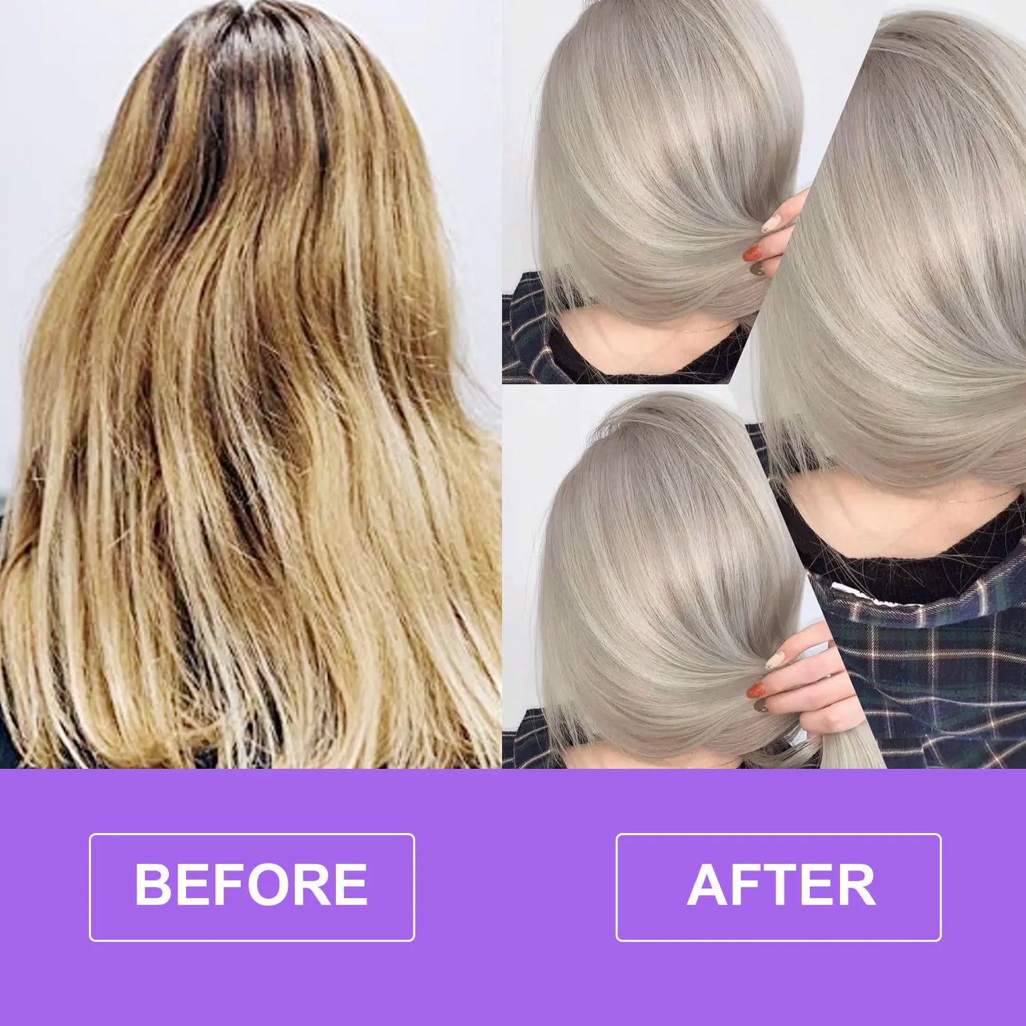 Purple Shampoo for Yellow Tone Removal and Hair Care